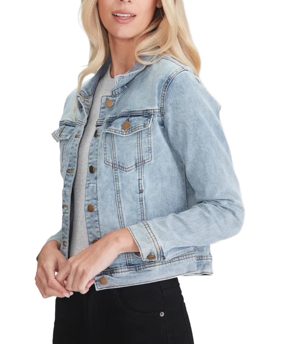 Women’s Sky Blue Denim Jacket 3 Women’s Sky Blue Denim Jacket Side