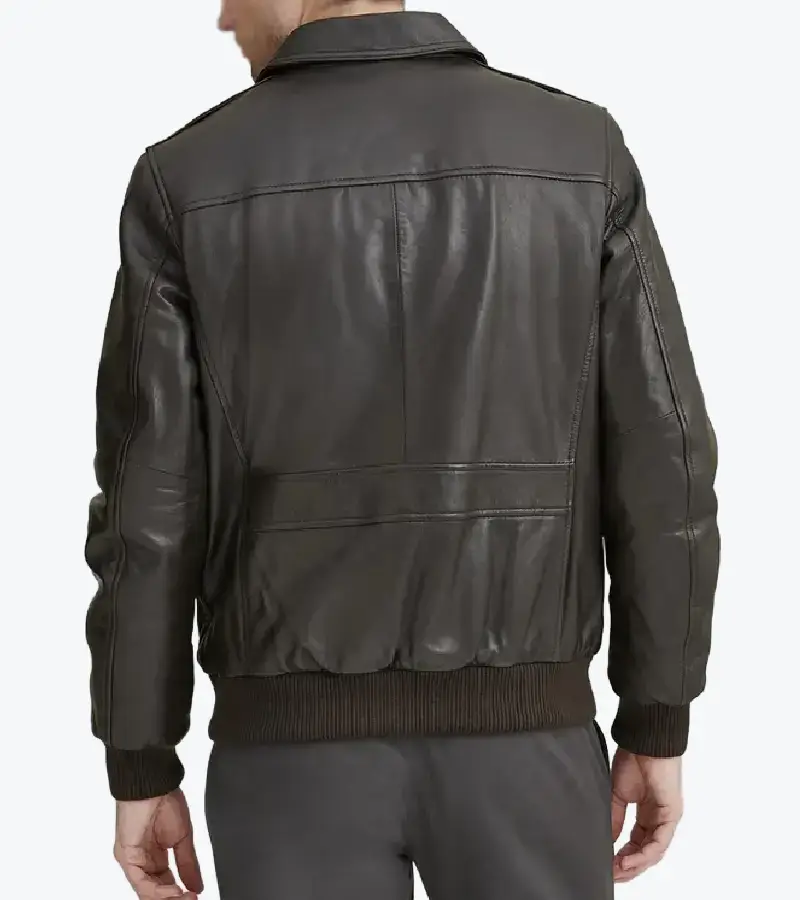 Shop The Men’s Dark Brown Lambskin Leather Jacket Back