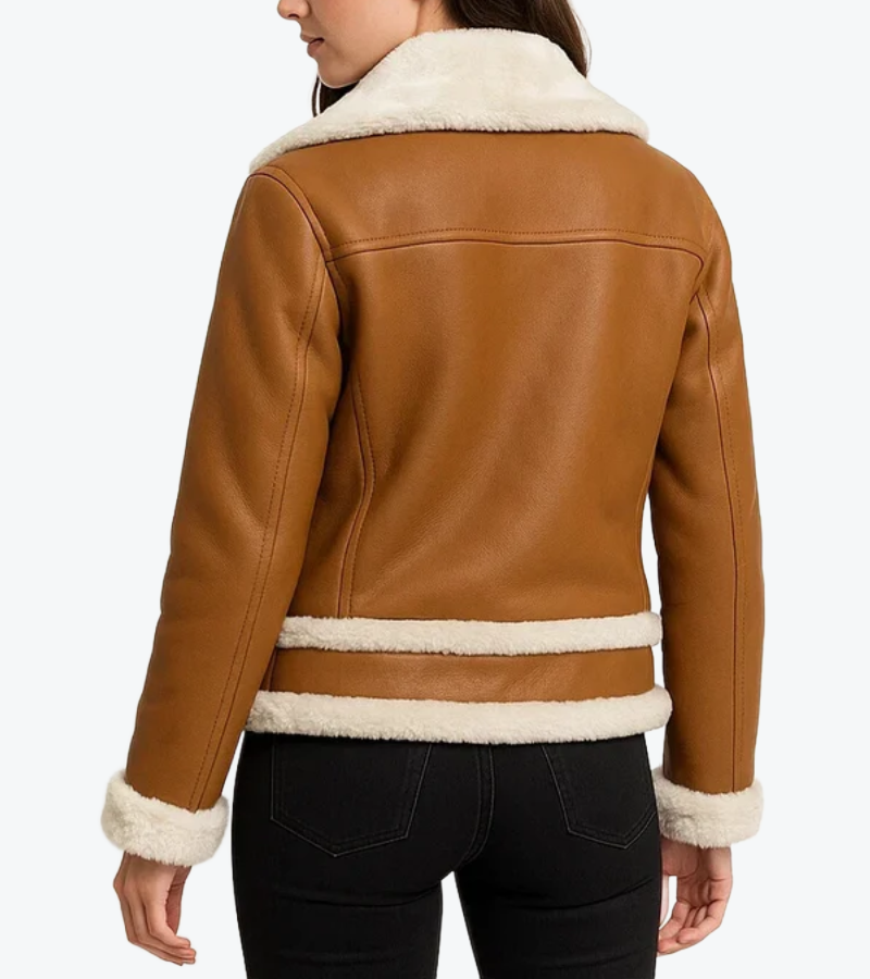Shop the Women's Dark Camel Lambskin Leather Jacket