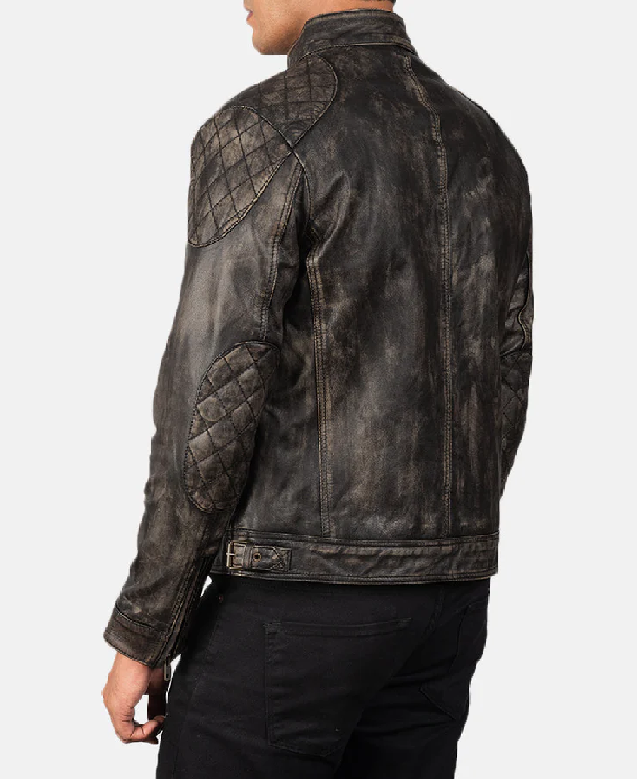 Alternative view of Gatsby Distressed Brown Leather Jacket