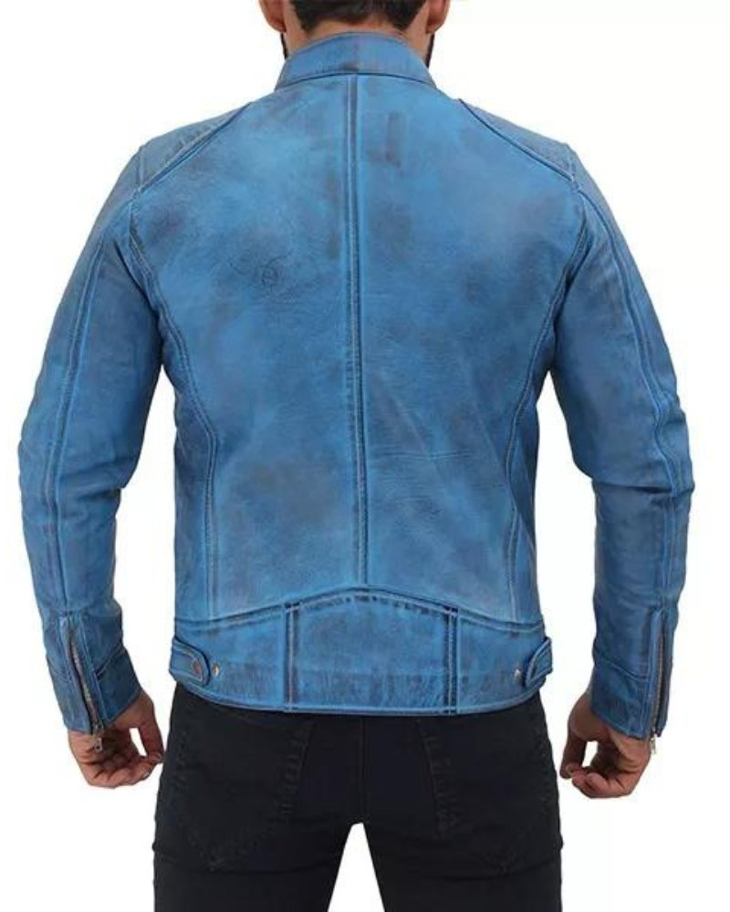 Alternative view of Blue Leather Lambskin Jacket