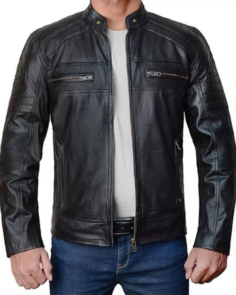 Cafe Racer Lambskin Leather Jacket