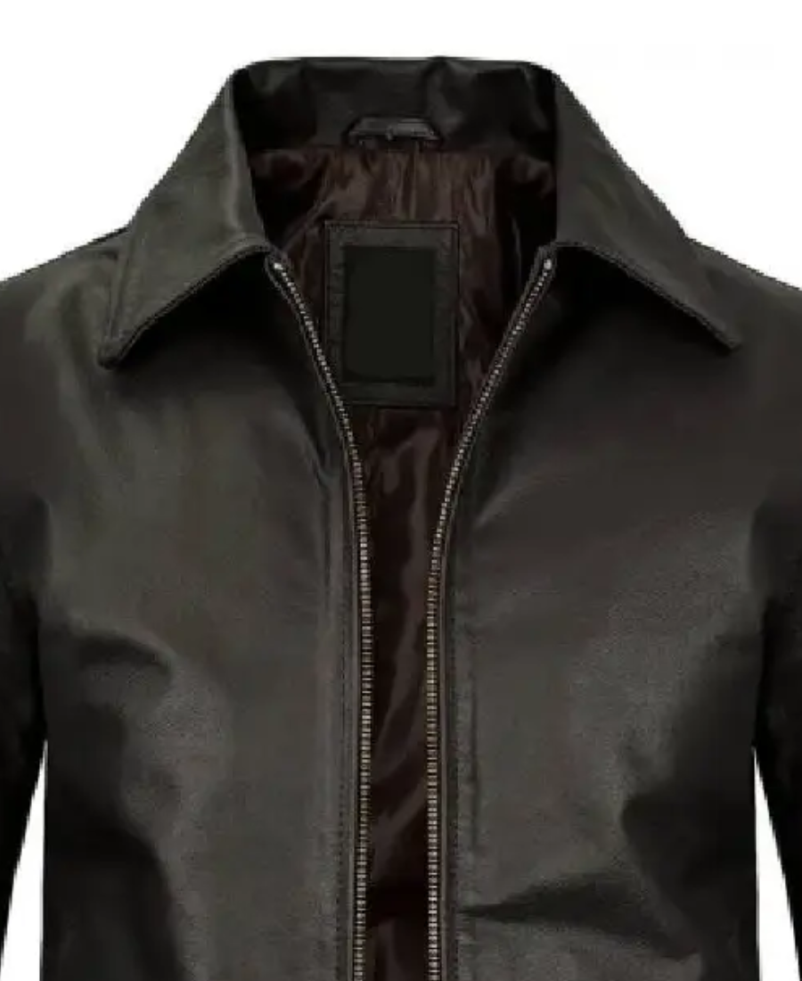 Mens Black Cowhide Leather Jacket 3 Mens Black Cowhide Leather Jacket - Image 3
