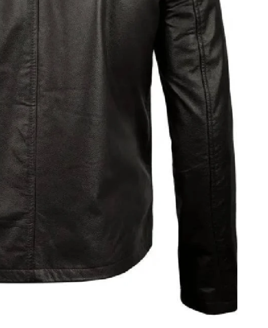 Mens Black Cowhide Leather Jacket 4 Mens Black Cowhide Leather Jacket - Image 4