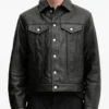 Men's Button-Fastening Leather Jacket