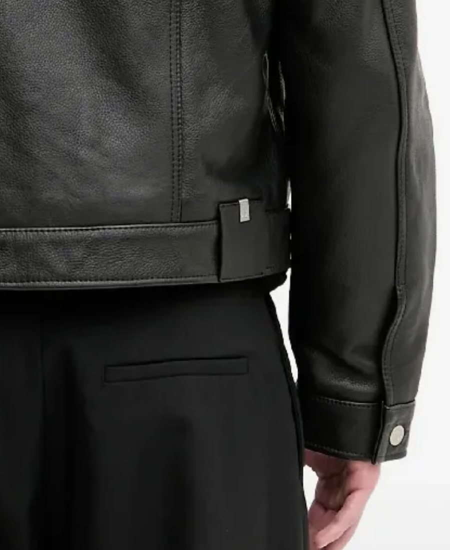 Men'S Button-Fastening Leather Jacket 4 Men'S Button-Fastening Leather Jacket - Image 4