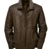 Men's Cowhide Dark Brown Jacket