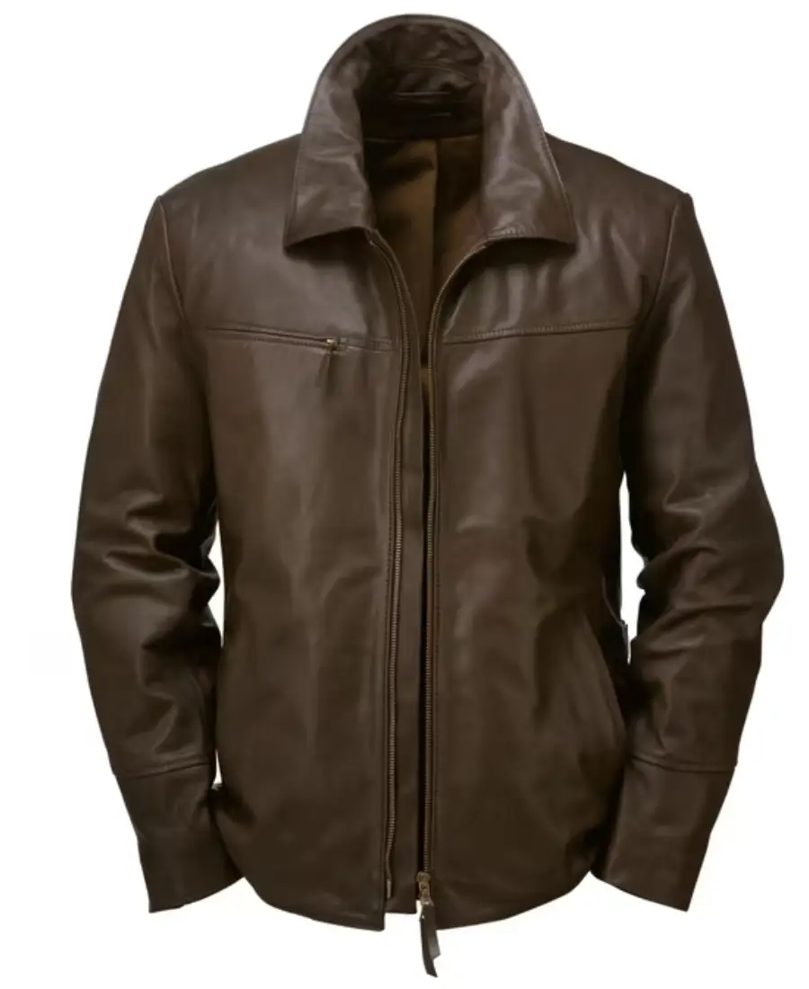 Men's Cowhide Dark Brown Jacket