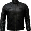 Men's Motorcycle Casual Black Leather Jacket