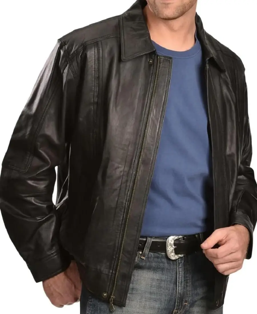 Men's Vintage Classic Black Leather Jacket