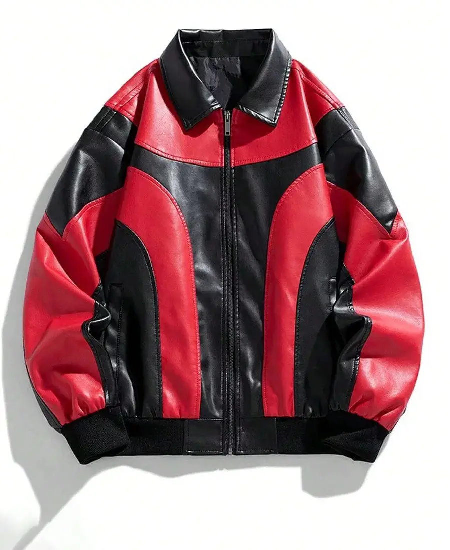 Men's Windproof Warm Motorcycle Leather Jacket