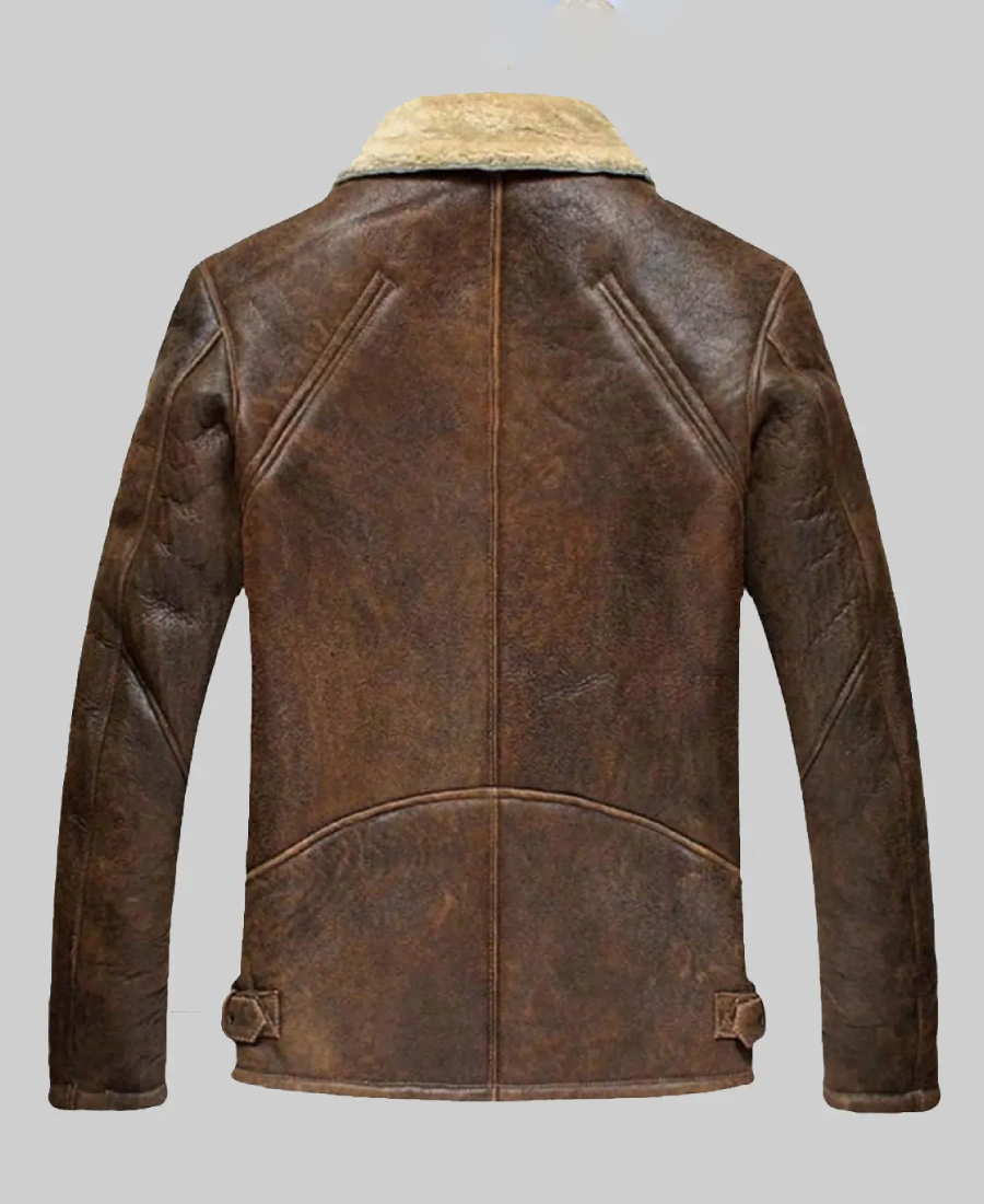 Alternative view of Jamie Men’s Distressed Brown Bomber Leather Jacket